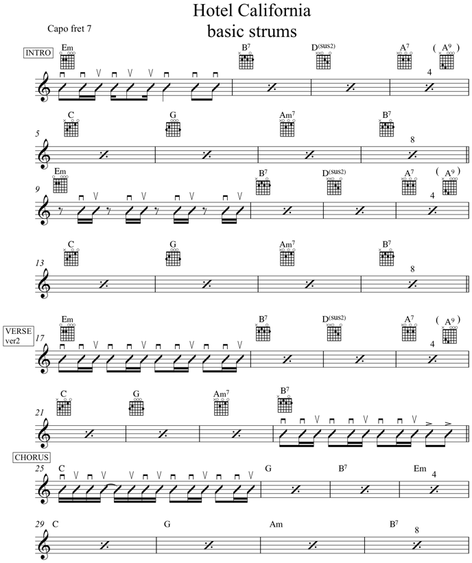 Hotel California Chords Easy No Capo Searching Landed Post Show 3773
